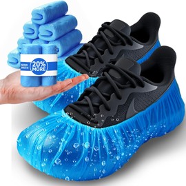 120 PCS Shoe Covers Disposable Non Slip, Waterproof, Recyclable Shoe Booties, shoe covers for indoors and out - One Size Fits All