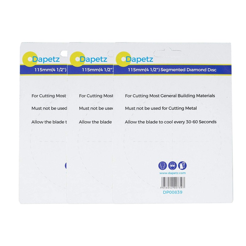 Dapetz ® 3 x Stone Cutting Disc 115mm 4.5" Diamond