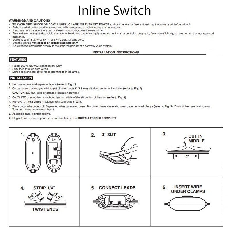 B&P Lamp® Floor Switch with On-Off Push Button (Clear)
