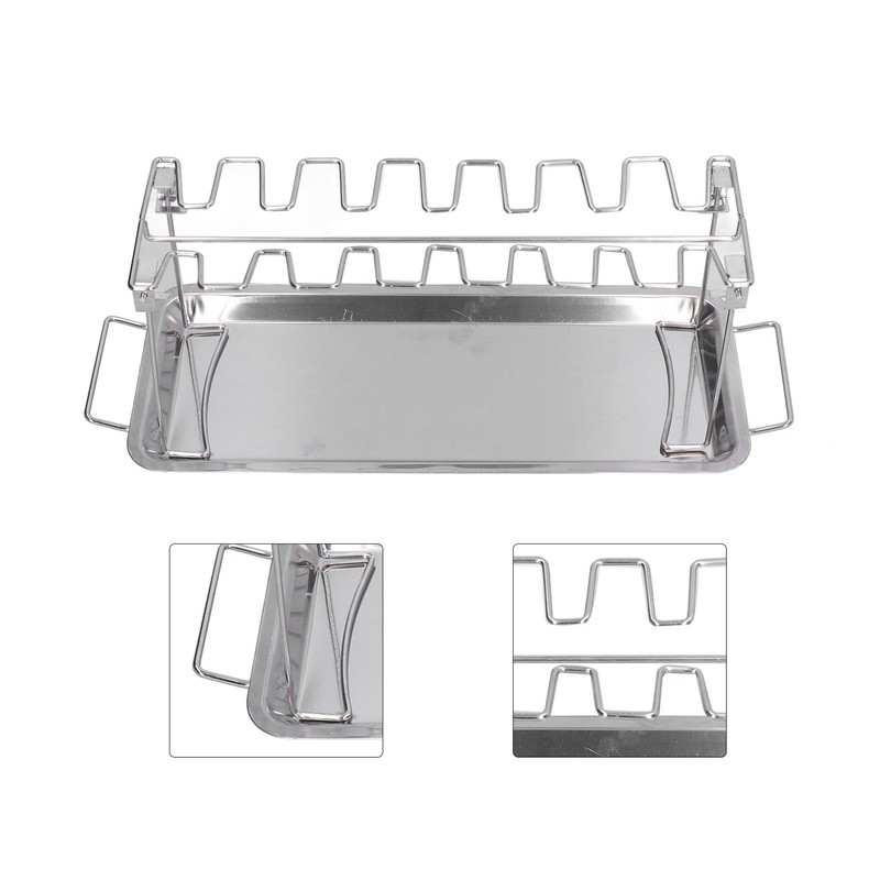 Chicken Wing Leg Rack Stainless Steel Foldable BBQ Rack Portable