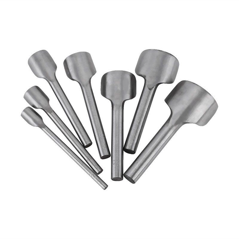 7pcs Set DIY Leather Carft Half -Round Punch Belt End