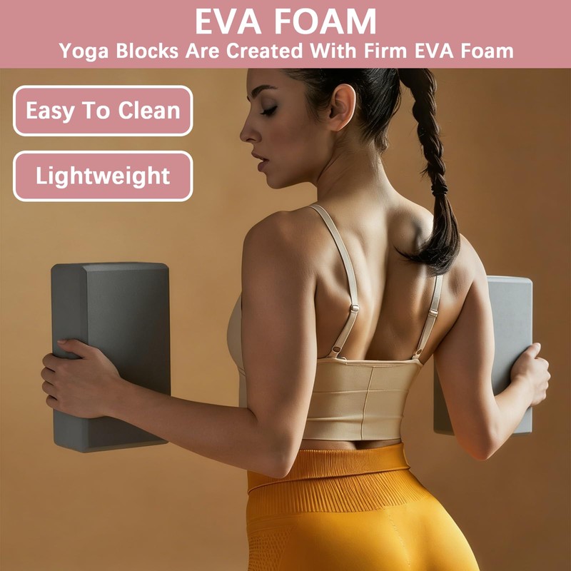 4 Pack Yoga Blocks - Premium EVA Foam Blocks for