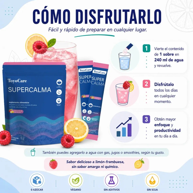 Toyocare Supercalm Suplemento Polvo Relajacion Ansiedad