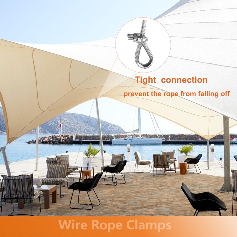 12 Pcs M12 Cable Clamps,Wire Rope Clamp,6 Pcs 1/2" Thimble