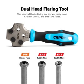 Capri Tools 3/16 in. Dual Head Flaring Tool, makes 4.75 mm ISO/DIN Bubble Flare and 3/16" SAE Double Flare