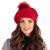 Vivisence Winter Women's Elegant Beret with Classic Design Faux Fur