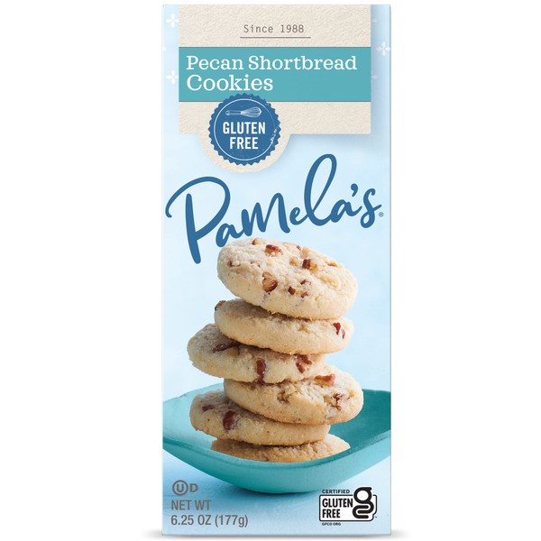 Pamela's Pecan Shortbread Gluten Free Cookies, 6.25 Oz (Pack of