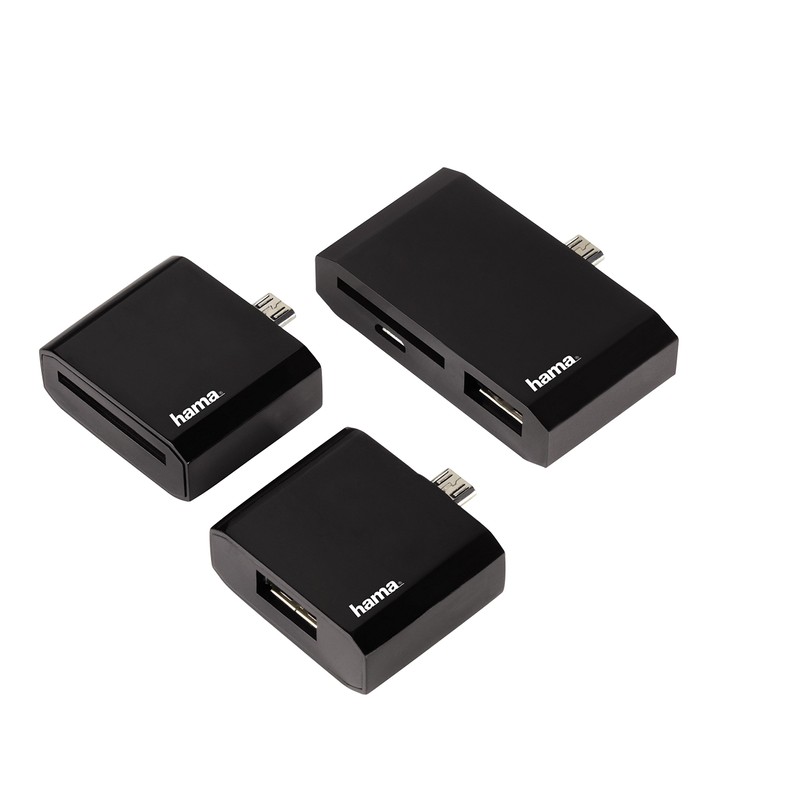 Hama Kartenleser-Adapter für Tablet-PC mit microUSB-Anschluss schwarz