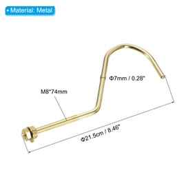 PATIKIL Bridge Stick and Ball Rack Hook, 2 Pcs Snooker Billiard Table Board Cue Hook Bridge Stick Rack with Threaded for Pool Table, Gold Tone