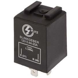 Electronic flasher unit 12 V Plitz – 0.24 Equivalent Analog 3 Pin Connector (31, 49 49 A); 0.02 240 W – Universal use with Fixing Bracket