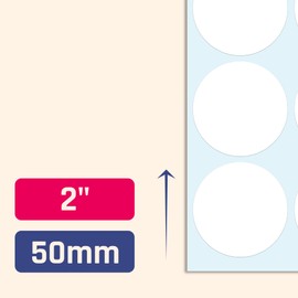 240 Pieces - White Large Circle Round Stickers, 5cm
