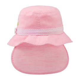 Miki House 12-9105-684 Hat, Hat, UV Protection, Sun Shade Cover, 100% Cotton, Elastic Included, For Boys, Girls, Babies, Kids, Babies, Children's Clothing, Pink
