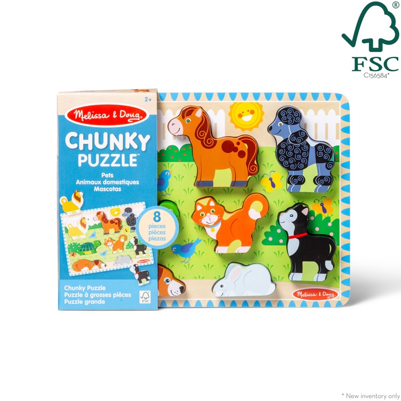 Melissa & Doug Pets Wooden Chunky Puzzle (8 pcs)