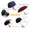 PUREVACY Windproof Travel Umbrella. Red Black Double-Layered Teflon Coated Umbrellas
