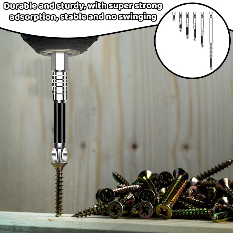 Magnetic Drill Bits,Bit Set,6 Pcs Anti-Slip Magnetic Durability Bits Set