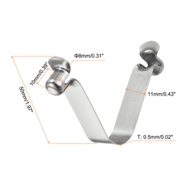 QUARKZMAN Pack of 16 Double Knob Kayak Paddle Spring Clip 8 x 10 x 50 mm 65Mn Spring Steel V-shaped Hollow Lift Telescopic Locking Tube Clips for Tents Kayak Paddle Tent Pole