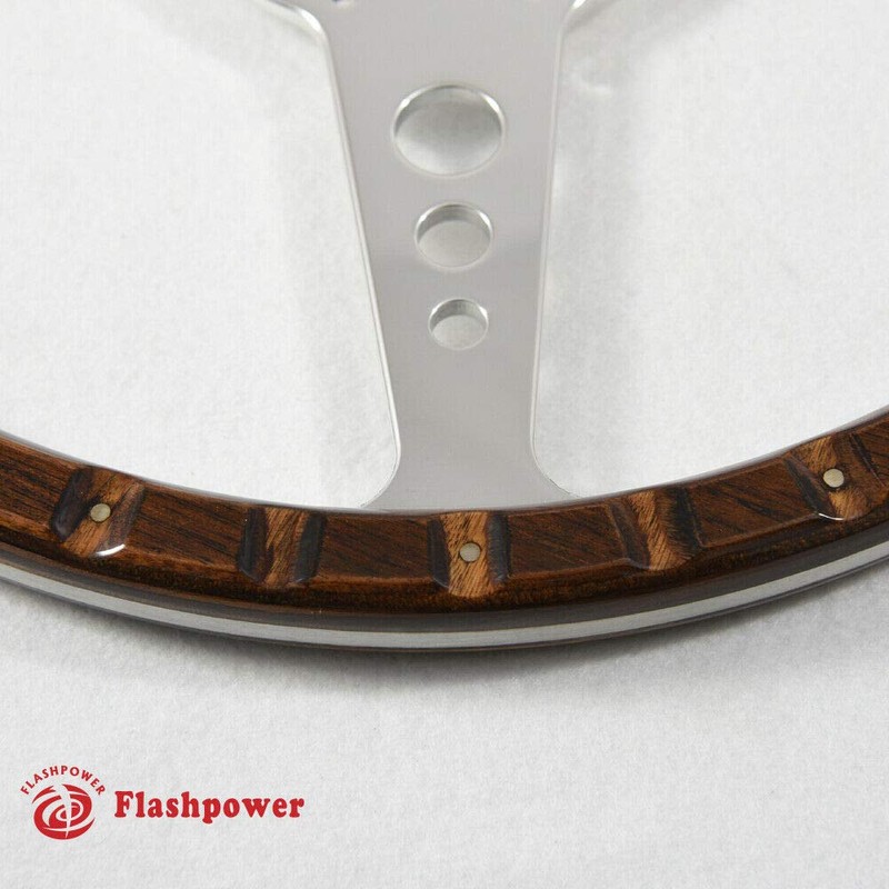 14'' Classic Riveted Wood Grain Steering Wheel Restoration MGB Midget