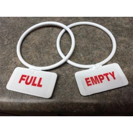 Pressurized Gas Cylinder identification tag Empty & Full, Hangs on neck, 1 piece