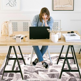 Office Chair Mat for Hardwood Floor, 60"x45" Easy Glide Computer Desk Mat Protector for Rolling Chair Under Desk Rug Nonslip Backing, Machine Wash, (Modern)