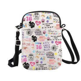 WCGXKO Happy 16th Birthday Gift Sweet 16 Birthday Hello 16 Canvas Zipper Crossbody Bag (16th Cr CA)