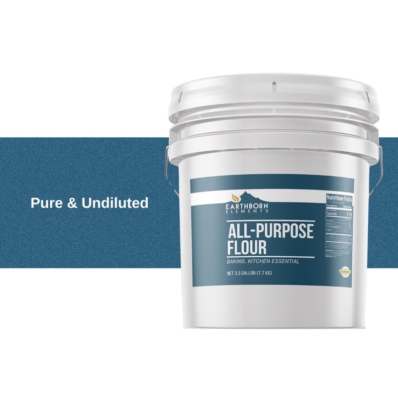 Earthborn Elements All-Purpose Flour, 3.5 Gallon Bucket, Bulk Size, Kitchen