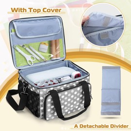 LUXJA Carrying Case Compatible with Cricut Joy Xtra, Bag Fits Cricut Joy Xtra, 8.5 x 12 inch Cut Mat and Other Supplies(with Multiple Storage Sections), Polka Dots