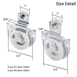Nagpew 12 Pieces Closet Door Roller, Sliding Wardrobe Door Wheel with 24 Pack Screws, Adjustable Door Hooks Hardware Kit for Allow Wardrobe Cabinet Door Slide Smoothly and Quietly