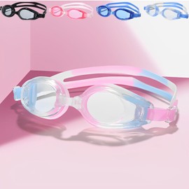 fogman Goggles, Children, Underwater Glasses, Infants, Elementary School Students, Swimming, Pool, Soft, Comfortable to Wear (Pink x Light Blue)