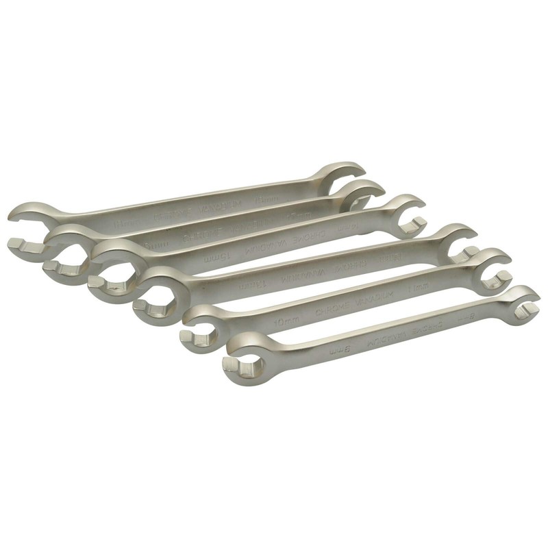6-Piece Brake Line Wrench Set I Open Ring Spanner I