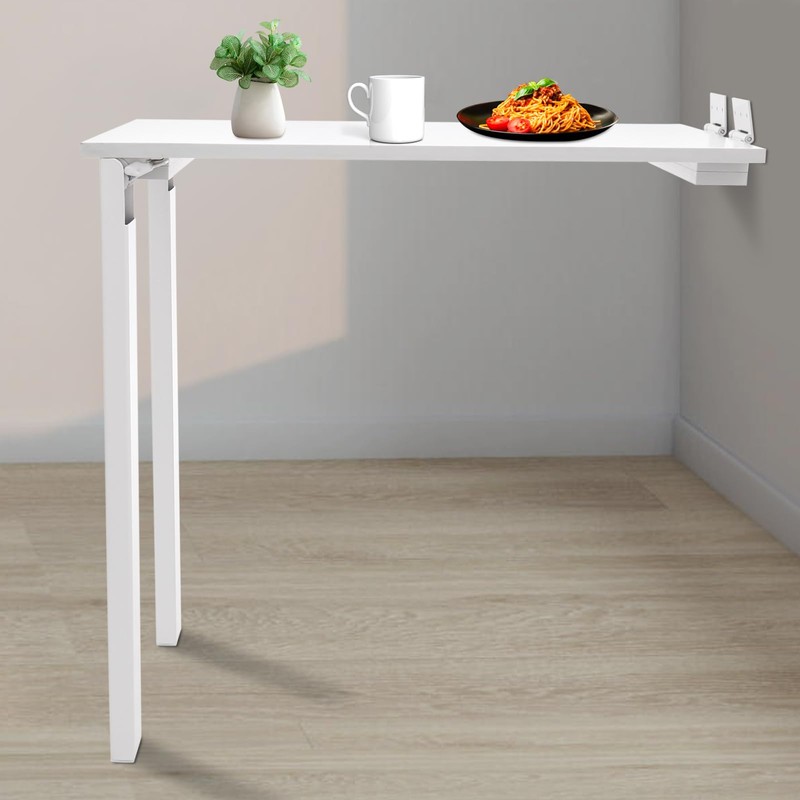 QUSKLISU Folding Dining Table, Wall Mounted Folding Table Learning Home