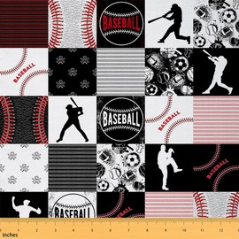 Erosebridal - Tela de béisbol de The Yard, tapicería de patchwork para juego de pelota, diseño de fútbol y fútbol, decoración de temática deportiva para interiores y exteriores, impermeable, 1 yarda