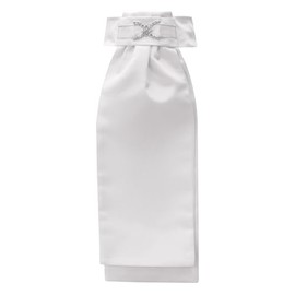 Equetech Amelia Deluxe Ready-Tied Stock – White Equestrian Dressage Tie (Stock Pin Not Included)