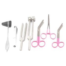 PRECISE CANADA Premium Set of 7 pcs Reflex Percussion Taylor Hammer Penlight Tuning Fork C 256 C 512 Bandage Scissors 5.5 and 4.5 Inches Hemostat Forceps 5.5 Inches