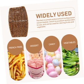 Ciieeo Woven Storage Basket Simple Boat Shaped Snack Organizer for Fruits Bread Vegetables Multi Purpose Woven Design for Home Kitchen Decor