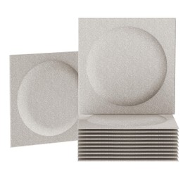 OSHIYINN Acoustical 3D Wall Panels, 12 Pack 12''x12'' Circle Art Acoustic Panels for Interior Wall Decor, Decorative Acoustic Panels, Acoustic Wall Panels, Sound Absorbing Wall 3D Art (Oatmeal)