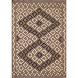 Rug Source Southwestern Collection, 3x5 Kilim Rug, Hand Woven Brown Geometric Rug, Oriental 100% Wool Carpet for Foyer, Entryway and Hallway
