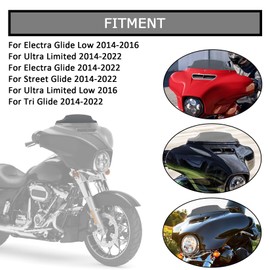 4.5" Wave Windshield Windscreen Wind Splitter for Touring Street Glide Electra Glide Tri Glide FLHT FLHX FLHTCU FLHTC FLHTK Tri-Wheel Glide 2014-2022 Gray