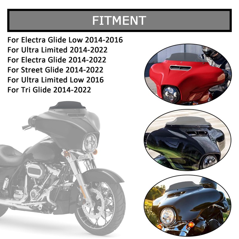 4.5" Wave Windshield Windscreen Wind Splitter for Touring Street Glide