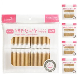 Pingshow71 Hygienic Cotton Swabs 400P Refill Natural Cotton Recommended Clean Wood (x5) Dual-direction Planning Product