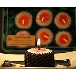 Sushi Natural Beeswax Candles Boxed Set of 6 - red
