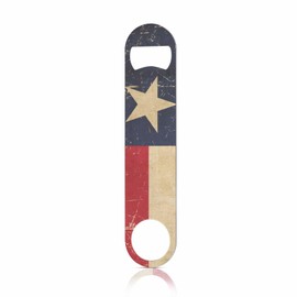 TASDANA Texan Flag Stainless Steel Bottle Opener Rusty Scratched Sepia Aged Grunge Texan Flag Flat Beer Bottle Opener Keychain for Home Kitchen Bar Restaurant Party Birthday Gift
