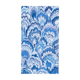 Caspari Marbled Ceramica Indigo Guest Towel Napkins - 15 Guest Towel Napkins per Pack, 4 PACKS