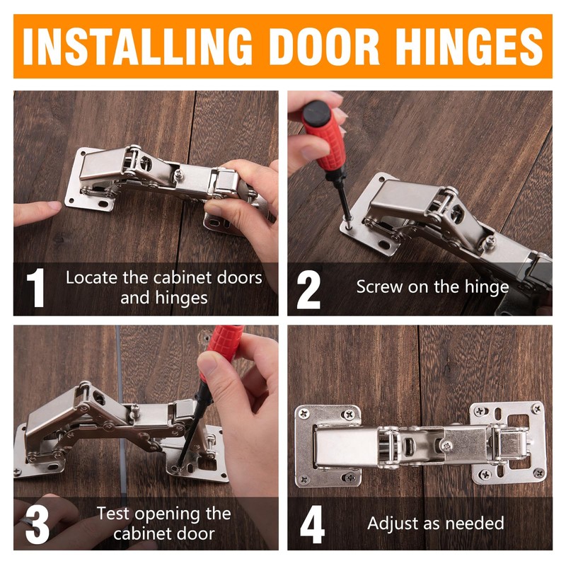 2 Pack 170° Door Hinge, Full Overlay Concealed for Corner