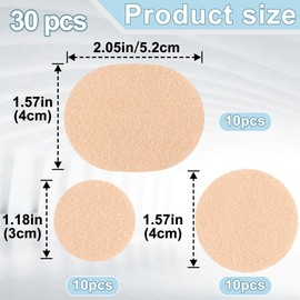 BEIQIYA 30pcs Moleskin Pads for Feet, Self-Adhesive Flannel Foot Protection Pads for Blister, Round Oval Feet Patches for High Heels Boots Leather Shoes- Nude