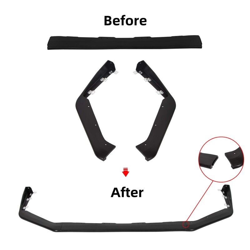 ECOTRIC Front & Rear Bumper Valance Lip Spoiler Compatible with