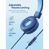 iClever HS14 Kids Wired Headphones, Light Blue, 85dB Volume Limiter,