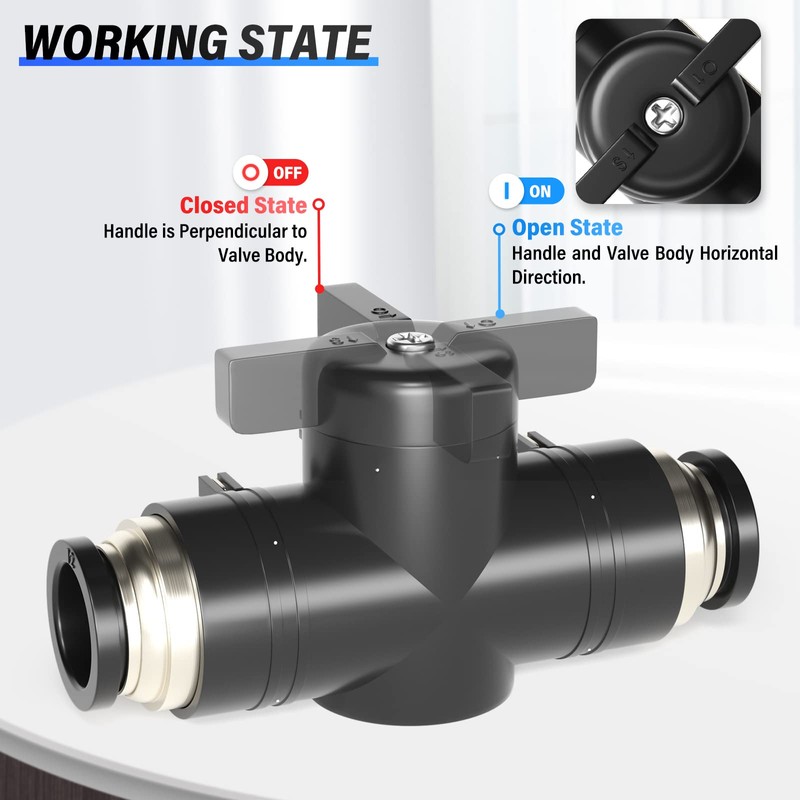 TAILONZ PNEUMATIC BVU-1/4 OD Ball Valve Air Flow Control Valve