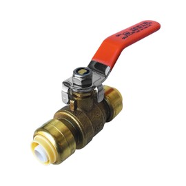 PROCURU 1/2-Inch PushFit Forged Brass Ball Valve, Push-to-Connect Full Port, Heavy Duty Valve for Copper, PEX, CPVC, Certified Safe (1/2", 1-Pack)