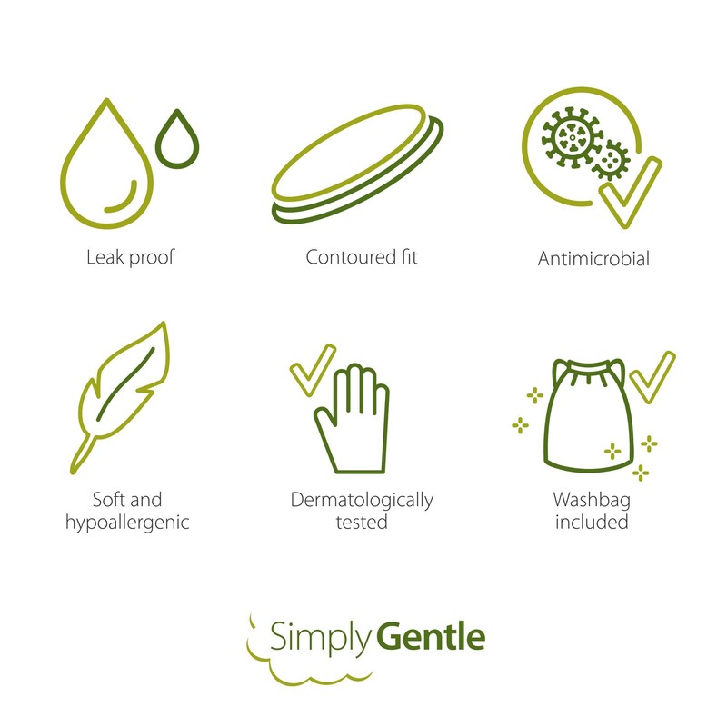 Simply Gentle Washable Breast Pads – Soft & Absorbent –