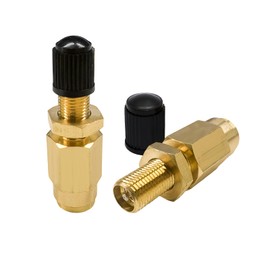 NYTKL 2PCS 1/4" Inflation Schrader Valve, DOT Inflation Valve with Push to Connect, Brass Schrader Valves for 1/4" OD Air Line Tubing & Air Spring Suspension for Semi Truck Trailer